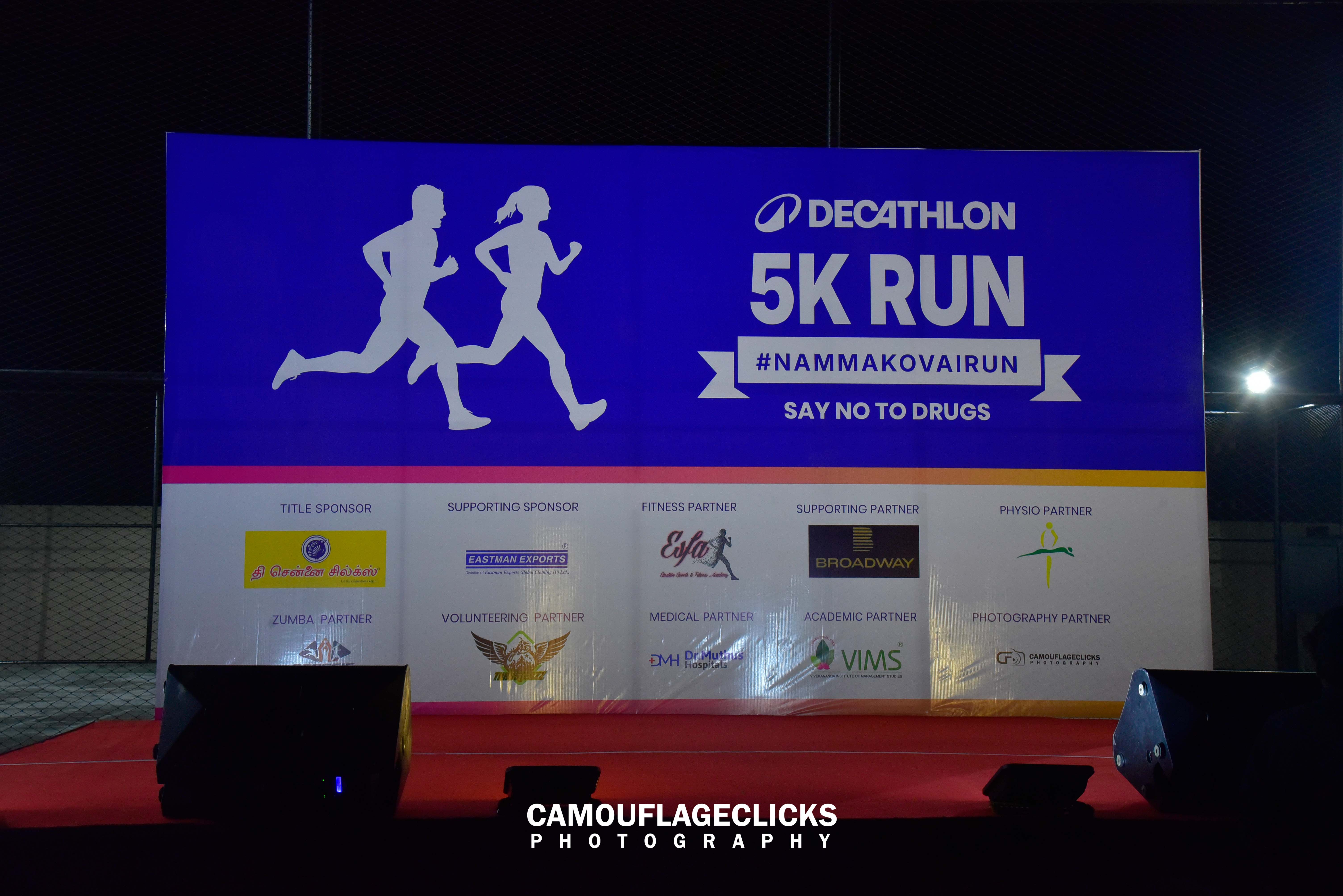 decathlon marathon photos, 5k run, say no to drugs, decathlon opening ceremony coimbatore